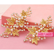 Goldene Blatt Blume Hochzeit Haar Ornament Schmuck Tiara Kämme